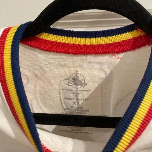 Disney White Shirt with Red, Yellow, and Blue Trim Spirit Jersey - Picture 5 of 6